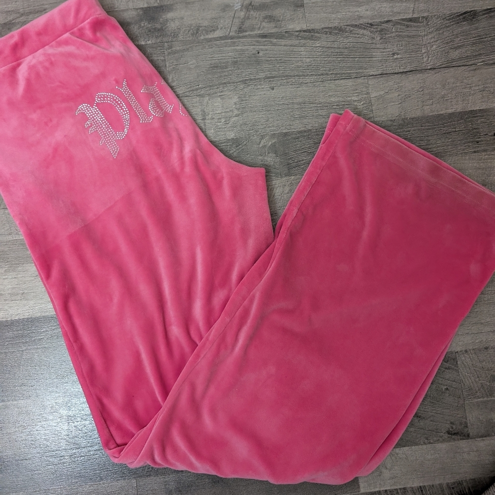 PlayBoy Velour Women's Flare SweatPants XL - Picture 3 of 9